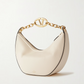 Ivory Leather Small Hobo Vlogo Shoulder Bag