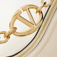 Ivory Leather Small Hobo Vlogo Shoulder Bag