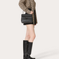 Black Nappa Leather Medium Rockstudt Spike Bag