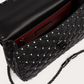 Black Nappa Leather Medium Rockstudt Spike Bag