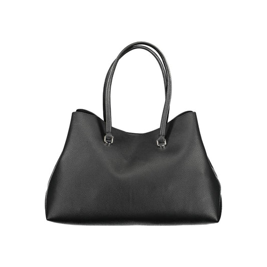 Black Polyester Women Handbag