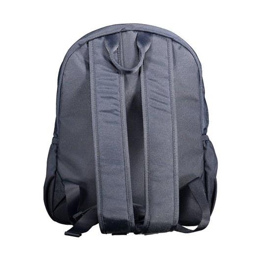 Blue Polyester Men Backpack