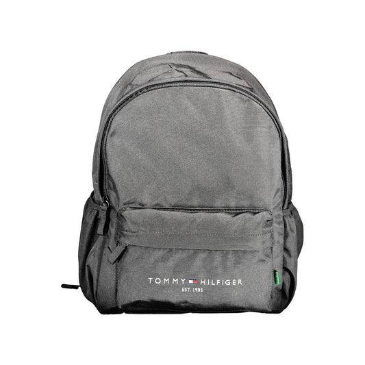 Black Polyester Men Backpack