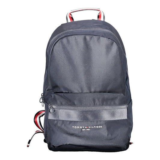 Blue Polyester Men Backpack