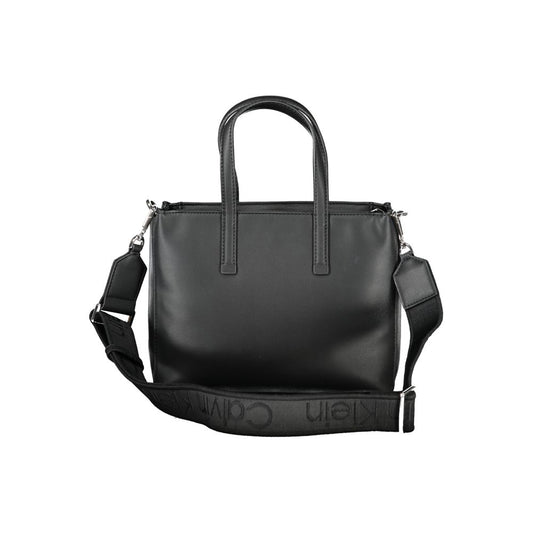 Black Polyester Women Handbag