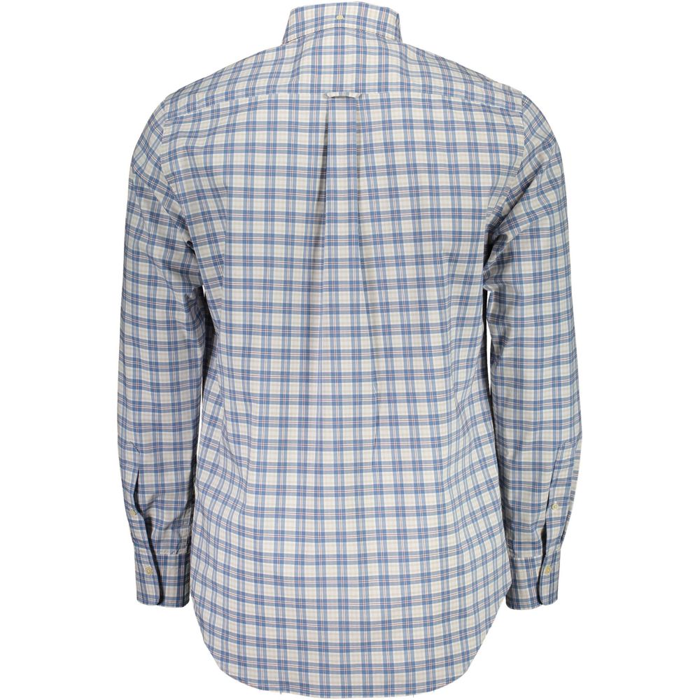 Blue Cotton Men Shirt