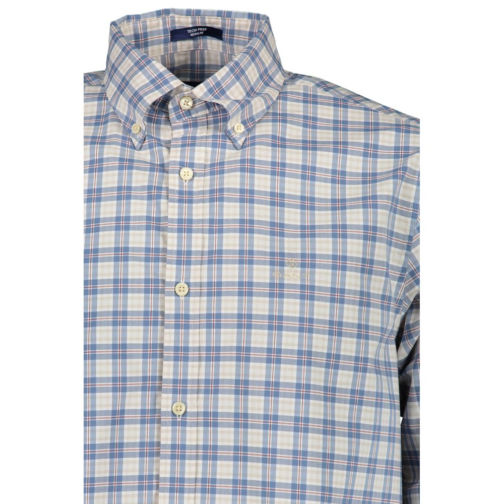 Blue Cotton Men Shirt