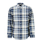 Blue Cotton Men Shirt