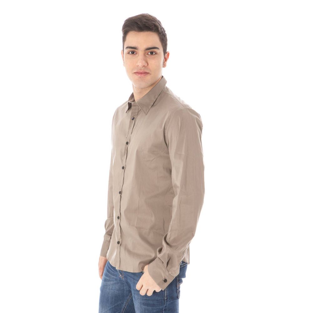 Green Cotton Men Shirt