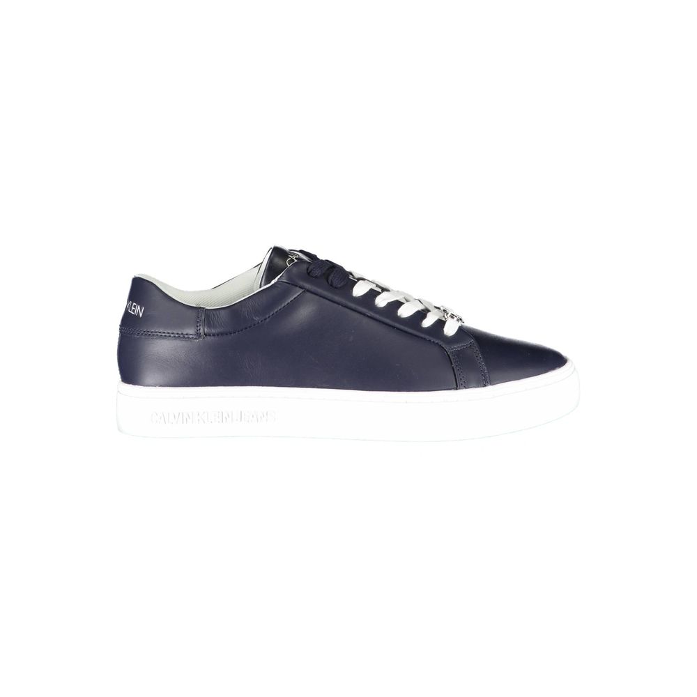 Blue Leather Men Sneaker