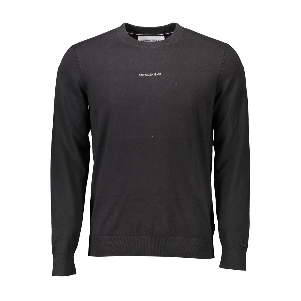 Black Cotton Men Sweater