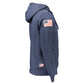 Blue Cotton Mens Hooded Sweater