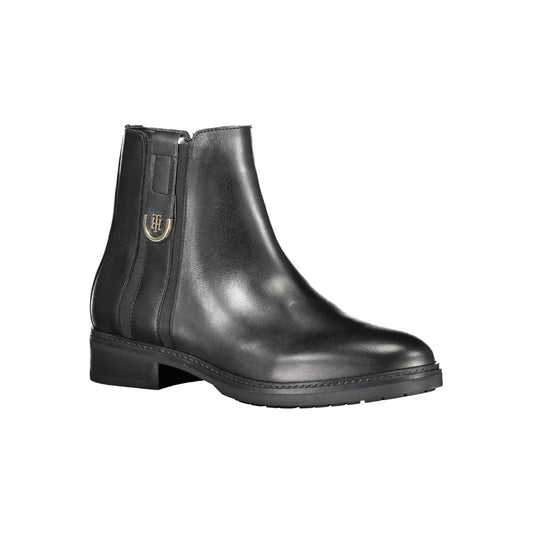 Black Leather Women Boot