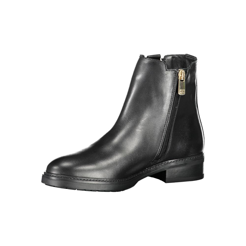 Black Leather Women Boot