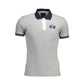 Gray Cotton Men Polo Shirt