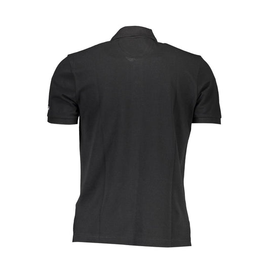 Black Cotton Men Polo Shirt