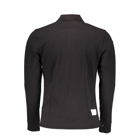 Black Cotton Men Polo Shirt