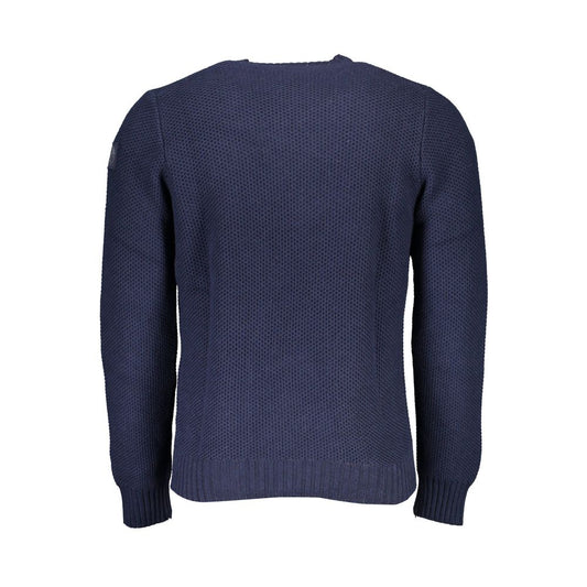 Blue Cotton Men Sweater