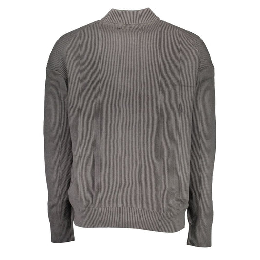 Gray Cotton Men Sweater