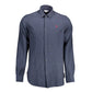 Blue Cotton Men Shirt