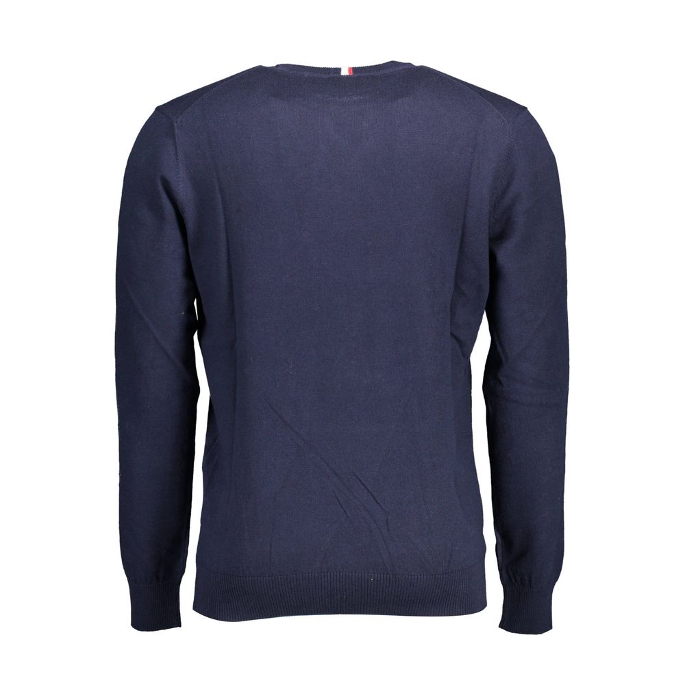 Blue Cotton Men Sweater