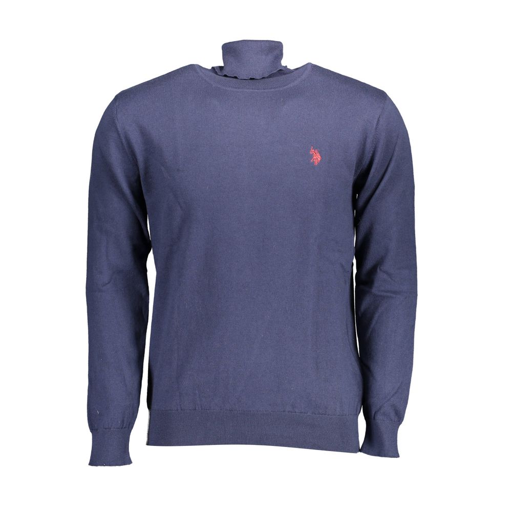 Blue Cotton Men Sweater