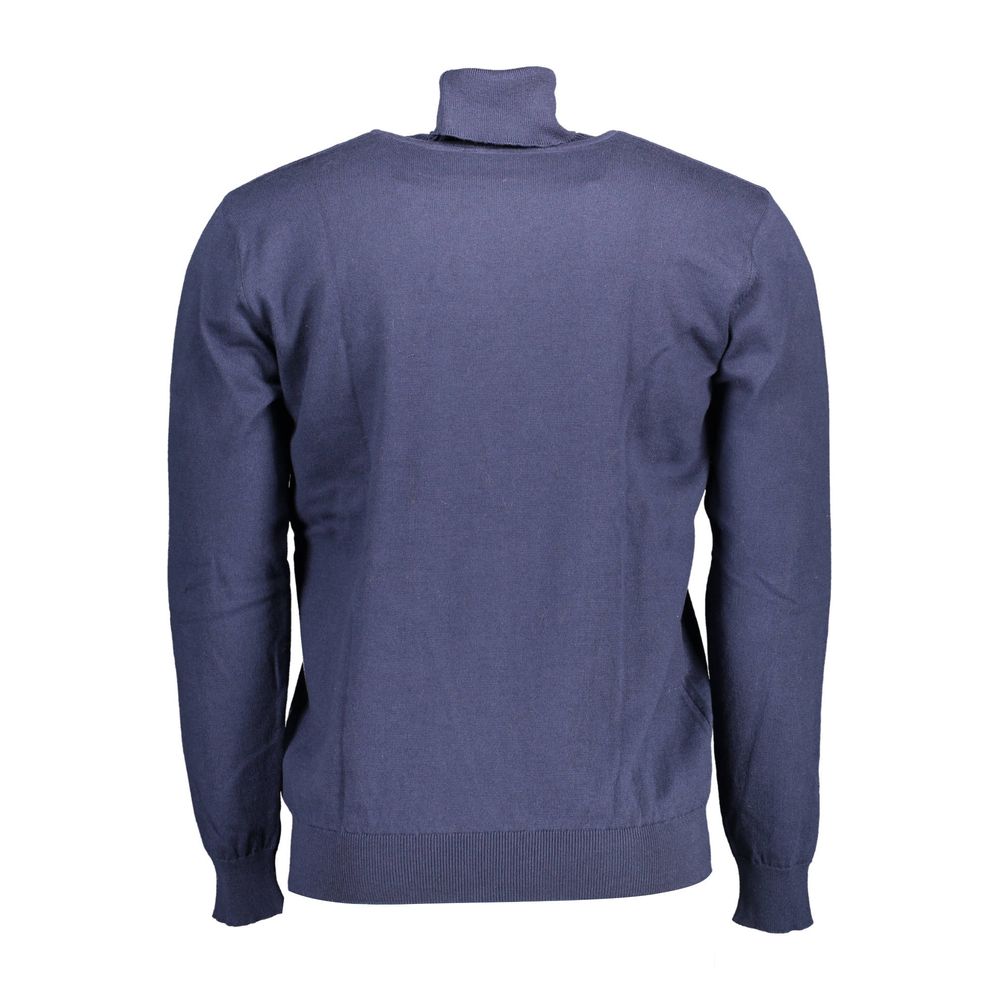 Blue Cotton Men Sweater