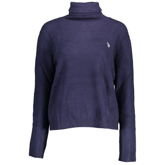 Blue Acrylic Women Sweater