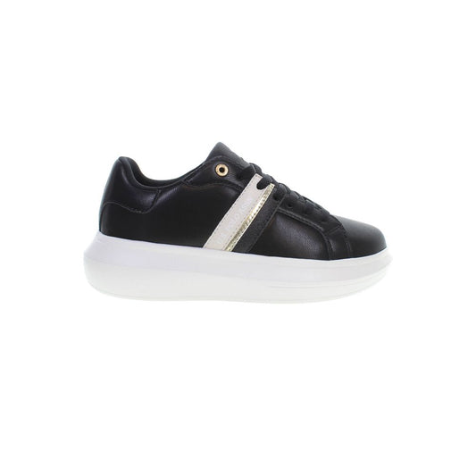 Black Polyester Women Sneaker