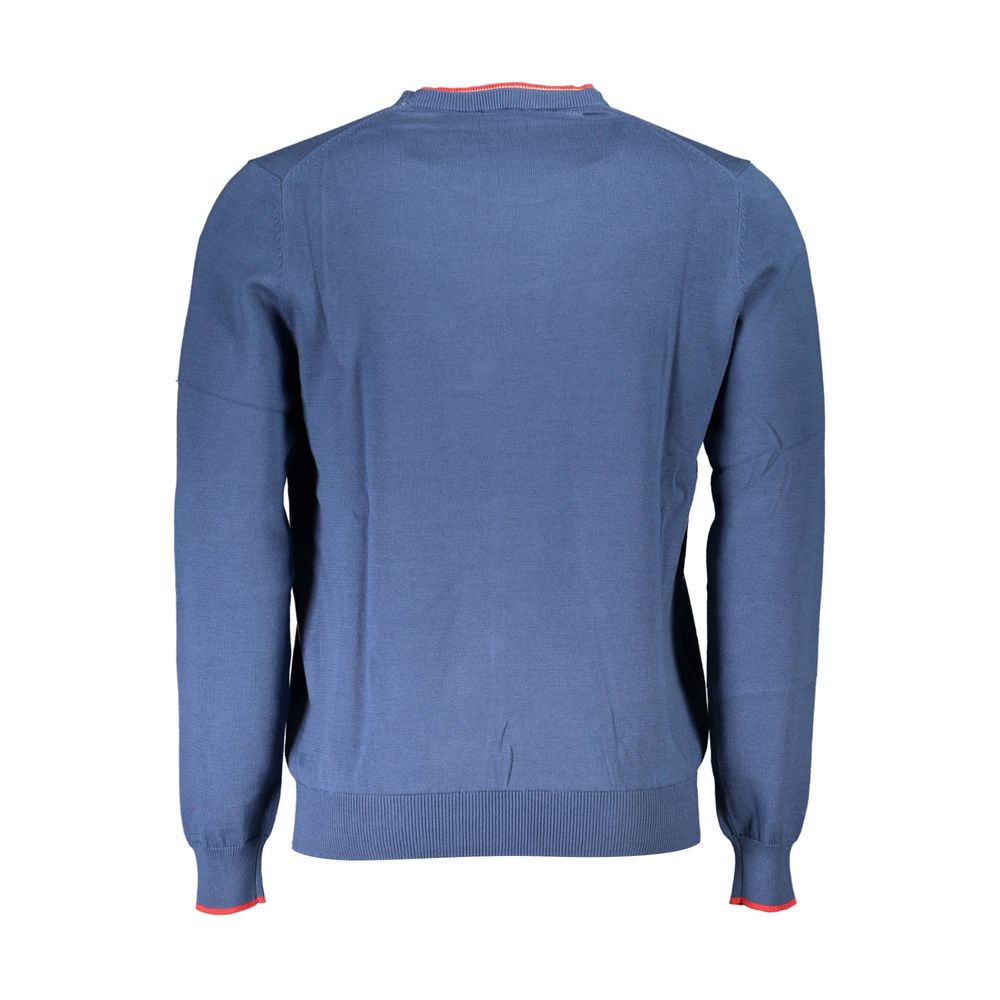 Blue Cotton Men Sweater