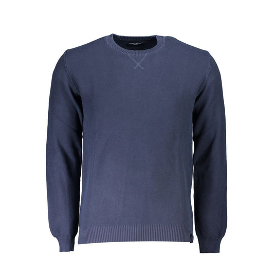 Blue Cotton Men Sweater