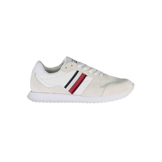 White Polyester Men Sneaker