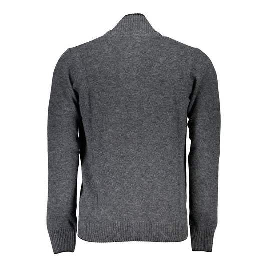 Gray Polyamide Men Cardigan