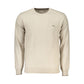 Beige Crew Neck Luxury Sweater with Embroidery