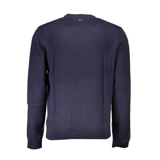 Blue Cotton Men Sweater