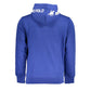 Chic Blue Hooded Fleece Sweatshirt with Logo Detail