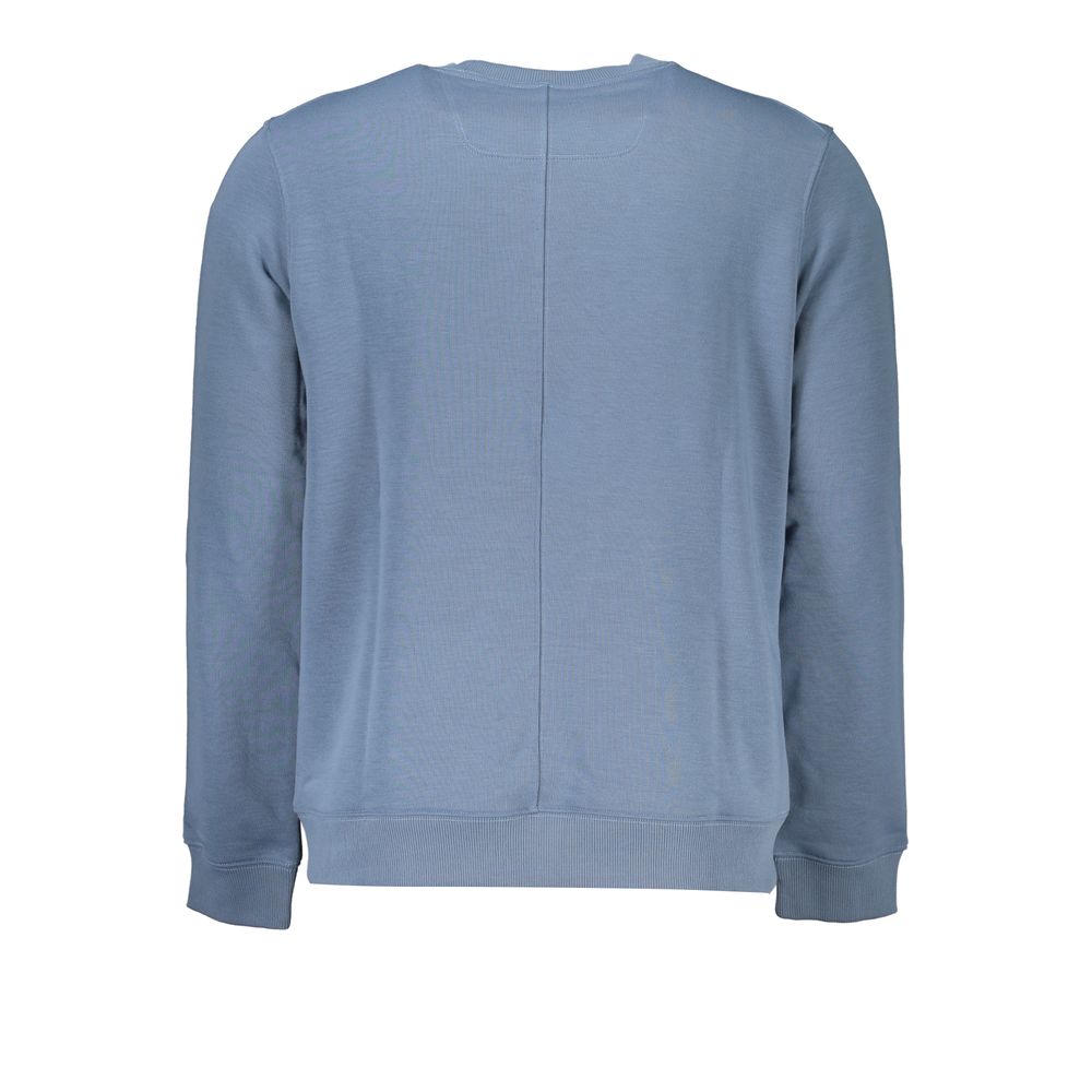 Sleek Blue Crew Neck Sporty Sweatshirt