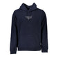 Chic Blue Hooded Sweatshirt with Logo Detail