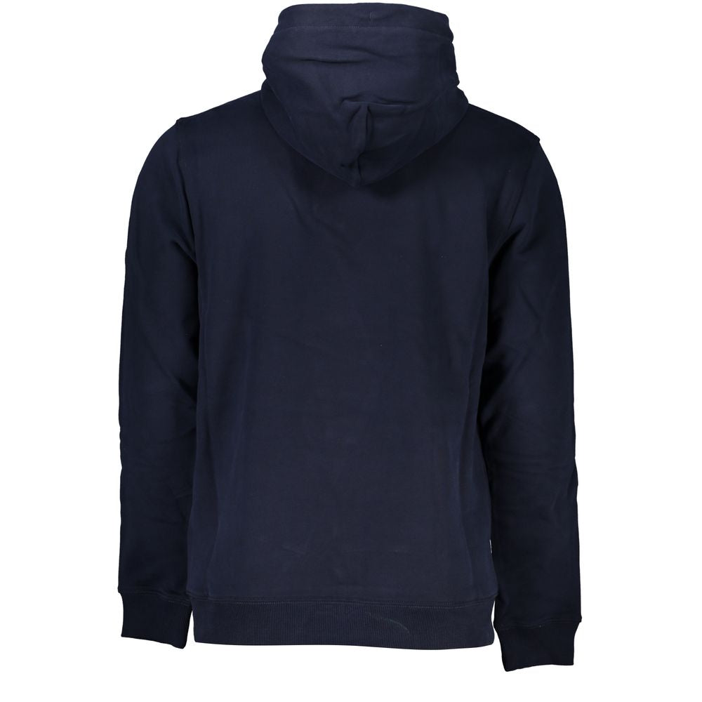 Chic Blue Hooded Sweatshirt with Logo Detail