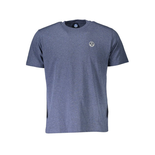 Blue Cotton Men T-Shirt