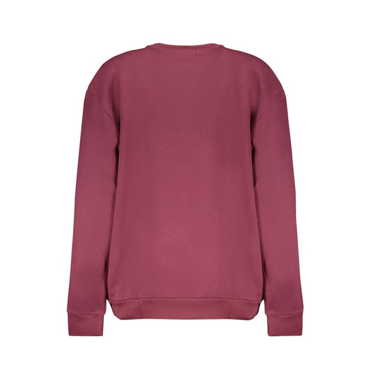 Purple Fleece Crew Neck Sweatshirt with Logo Print