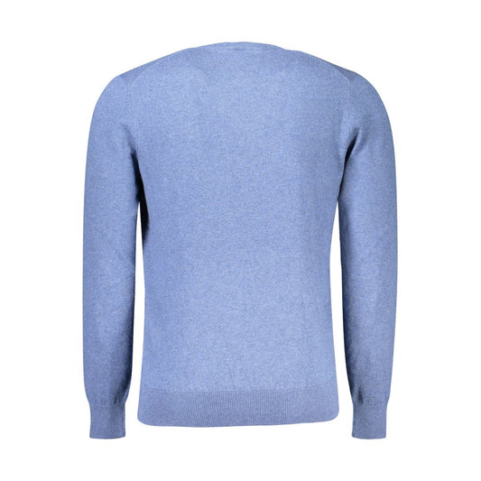 Blue Cotton Men Sweater