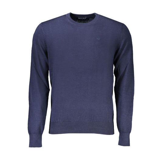 Blue Cotton Men Sweater