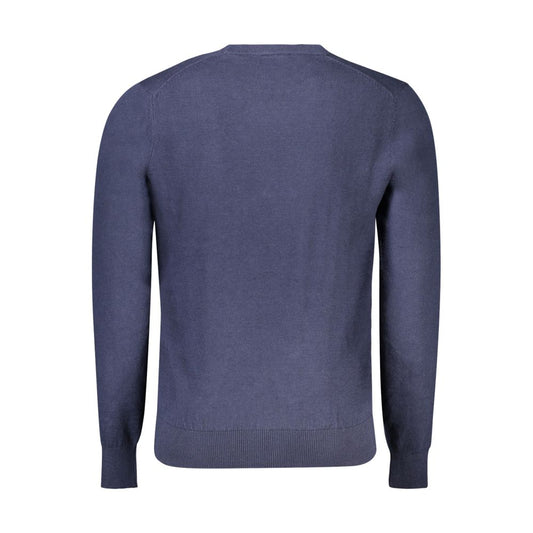 Blue Cotton Men Sweater