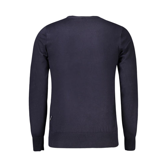 Blue Viscose Men Sweater