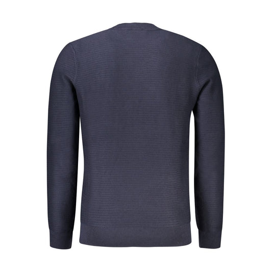 Blue Cotton Men Sweater