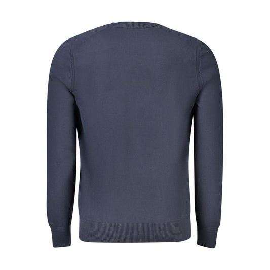 Blue Cotton Men Sweater