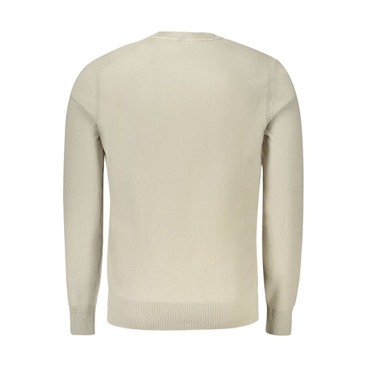 Beige Cotton Men Sweater