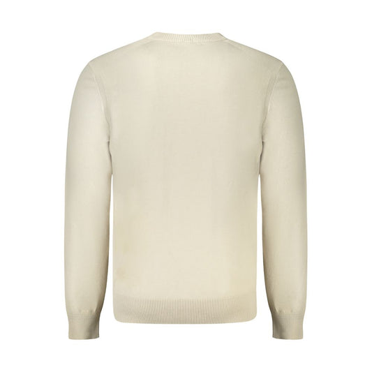 Beige Cotton Men Sweater