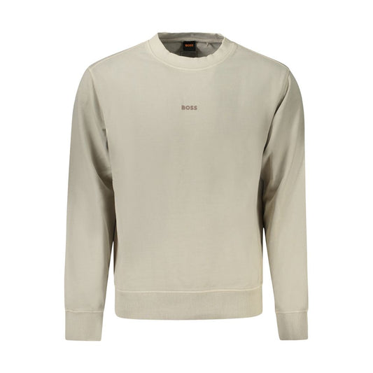 Beige Cotton Men Sweater